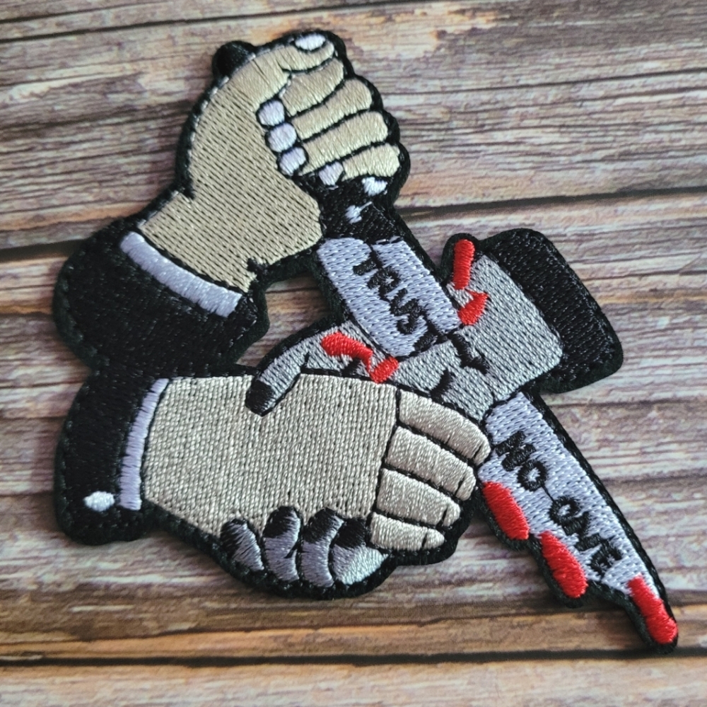 Betrayal Trust No One Retro 90'S Biker Punk Outlaw Tattoo Embroidered Patch